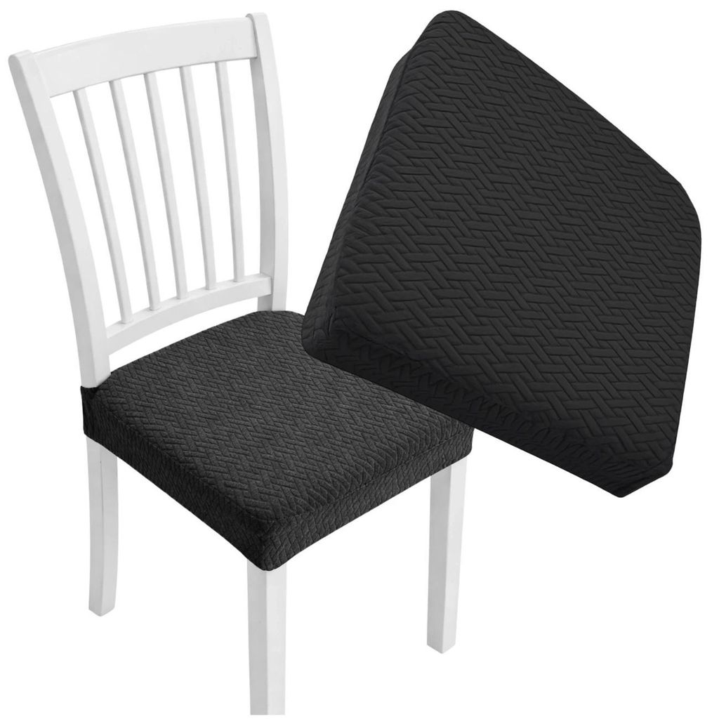 Elastischer Stuhlsitzbezug, Schwarz, Minimalistisch
