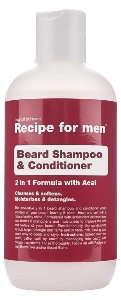 Rezept fü r Mä nner, Bartshampoo und Conditioner, reinigend und pflegend, Bartshampoo, Feuchtigkeit, 250 ml