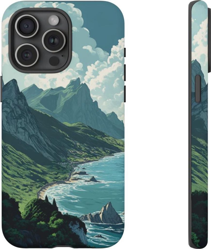 Berg- und Meereslandschaft – Handyhülle Kompatibel mit iPhone 15 Pro Max