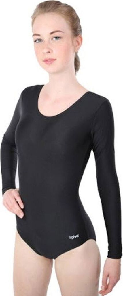 Agiva Langärmeliger Gymnastikanzug Damen - Schwarz | Größe: 36