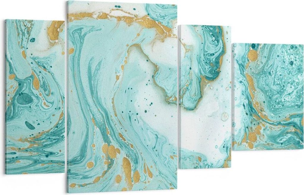 Bild auf Leinwand - Leinwandbild - Abstraktion blau Wasser modern - 120x70cm - Wand Bild - Wanddeko - Leinwanddruck - Bilder - Kunstdruck - Wanddek...