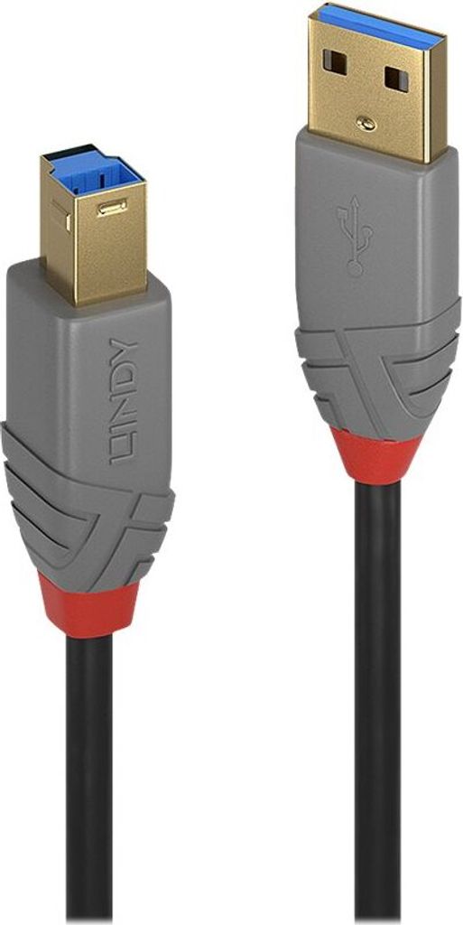 LINDY USB 3.0 Kabel Typ A/B Anthra Line M/M 3m