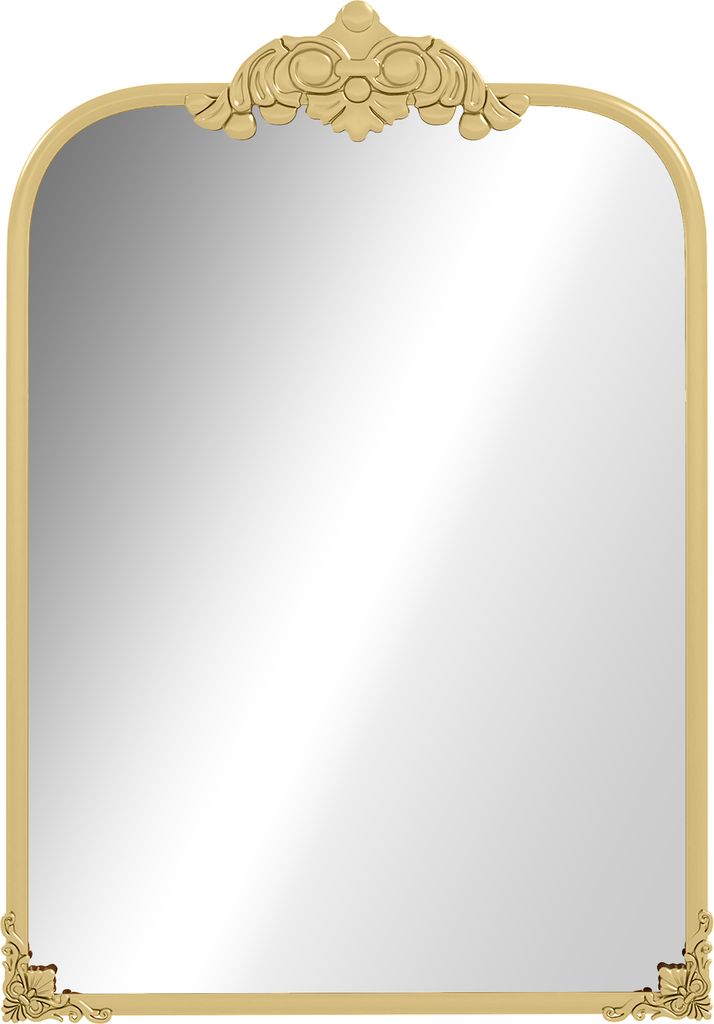 HOMCOM Wandspiegel, 60 x 87 cm Badspiegel im Barockstil, dekorative Spiegel mit Metallrahmen für Wohnzimmer, Schlafzimmer, Gold