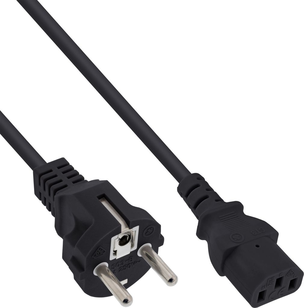 InLine Netzkabel, Schutzkontakt gerade auf Produktbild 