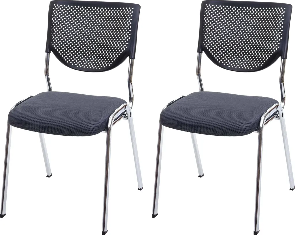 Set 2 Sedie Ufficio T401 Grigio Scuro Cromo Design Salvaspazio