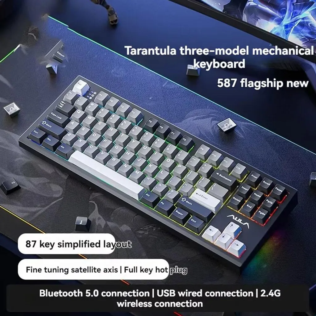 Clavier Mécanique Sans Fil S87 RGB - Clavier Gaming E-sports Réactif
