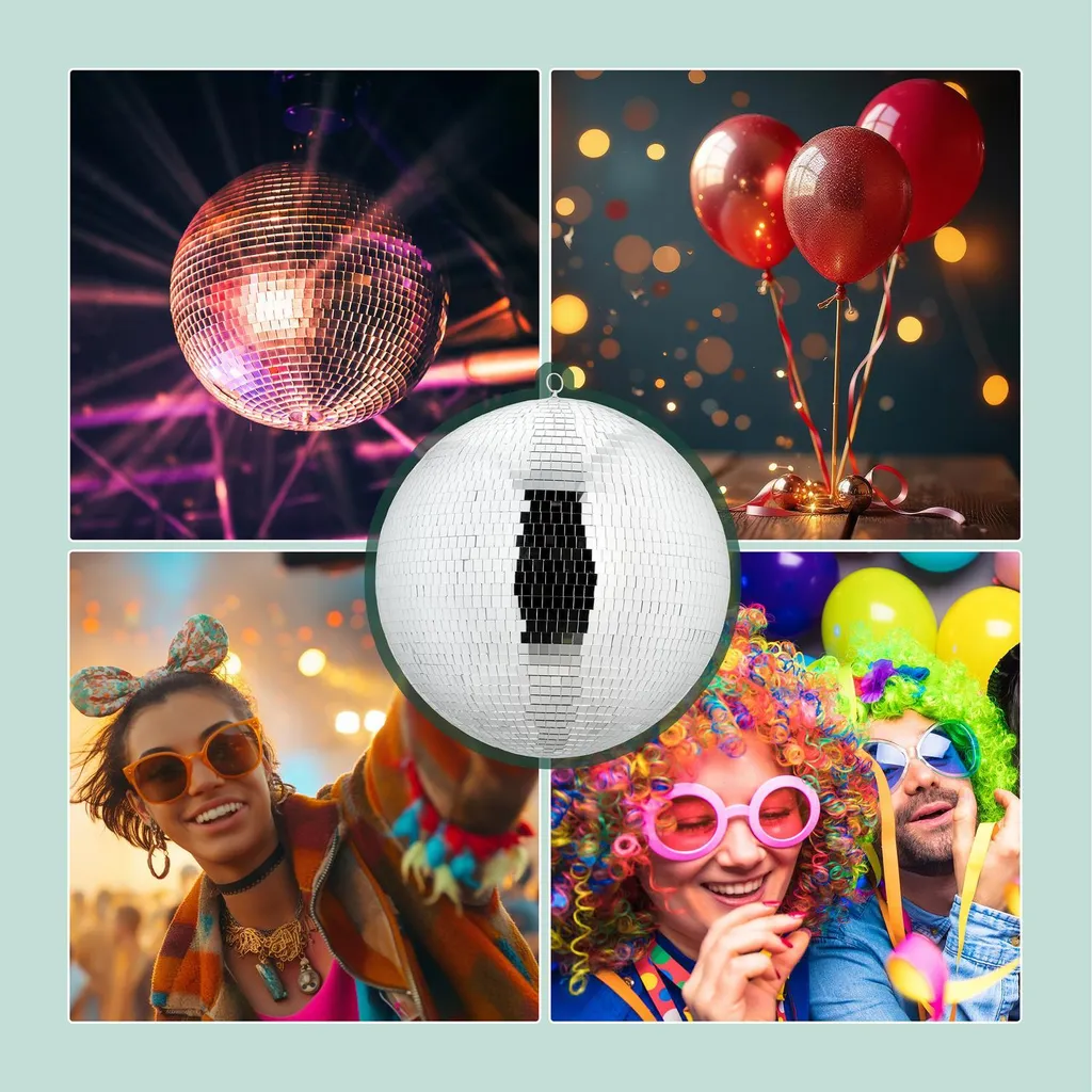 Boule disco 50 cm pour mariage et soirée DJ, suspension plafond facile