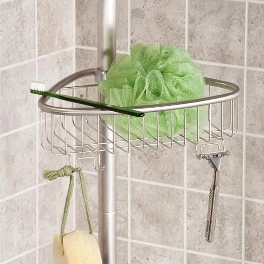 Etagère de douche d'angle NILO 60 cm - Structure chromée anti-rouille