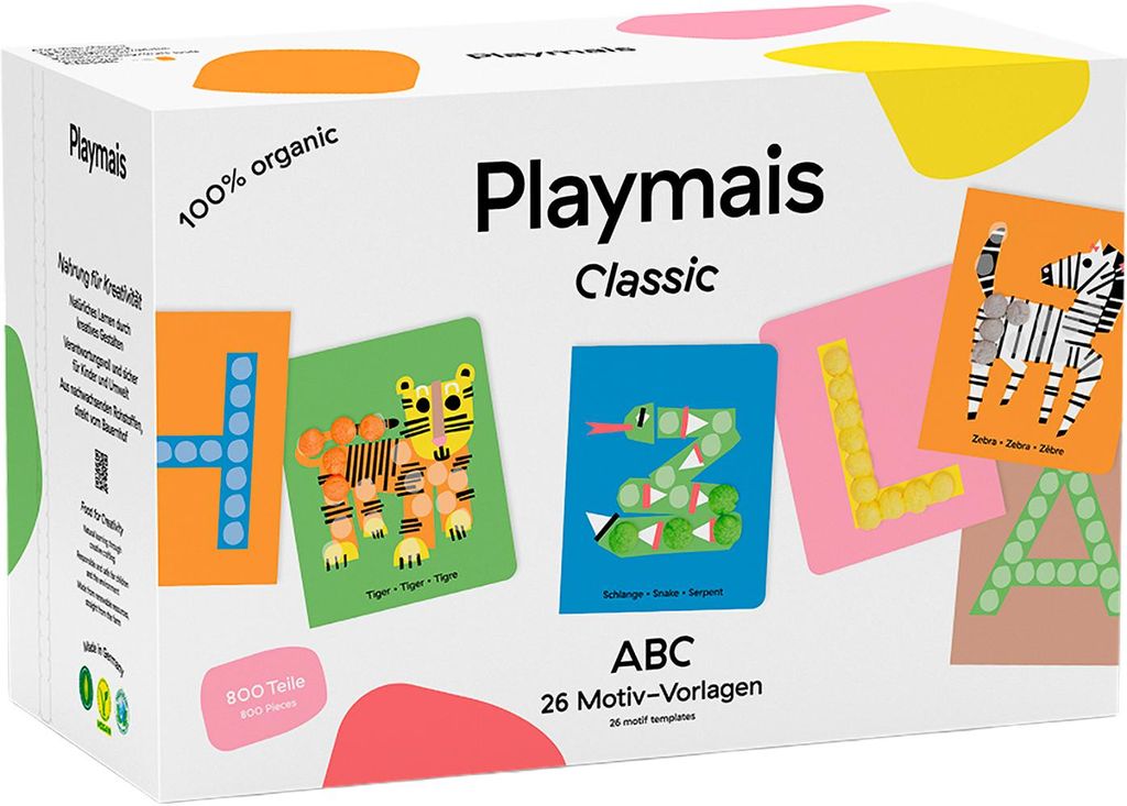 PlayMais Bastel Kreativität Bastelset Classic 800 ABC Buchstaben ab 4 Jahren 160964