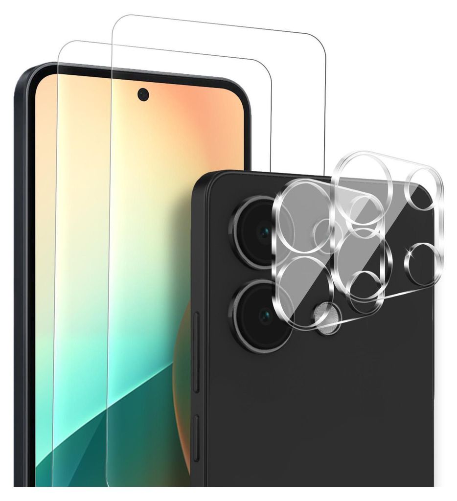 2x Display + Kamera Glas für Xiaomi Redmi Note 13 Pro Panzerfolie Displayglas Kameraglas 9H Schutzglas