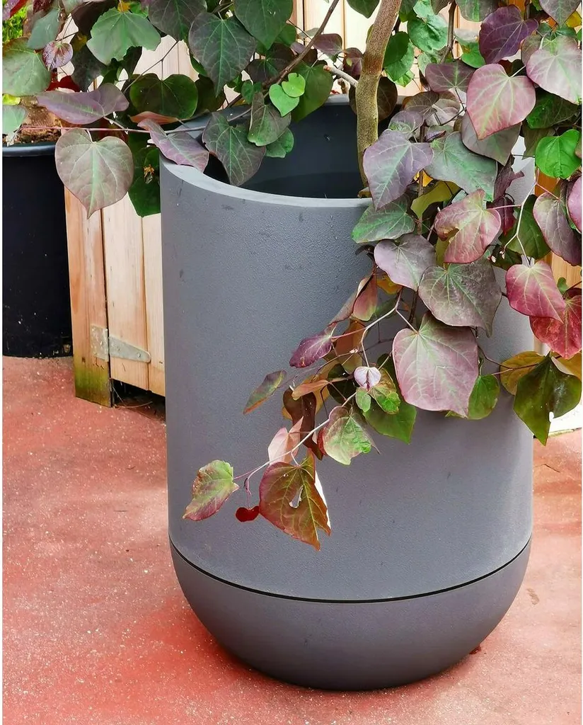 Pot Riviera D40 Gris Anthracite Effet Pierre Plastique Ø 40 cm Durable