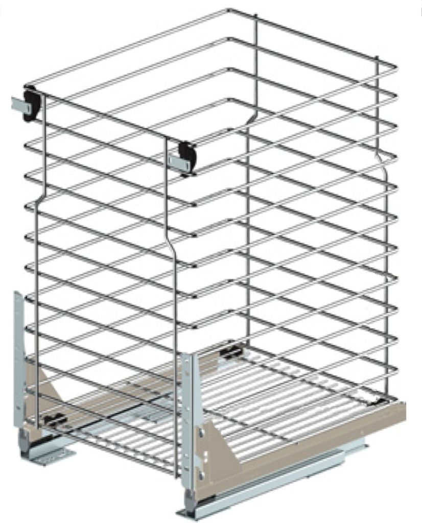Unterschrankauszug 1 Etage Küchenauszug Schrankauszug mit Softclose – Bodenmontage für Schränke 300 mm