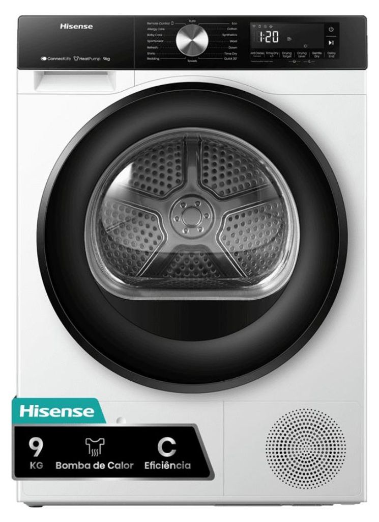 Hisense DH3S902BWCC sèche-linge Pose libre Charge avant 9 Image du produit 