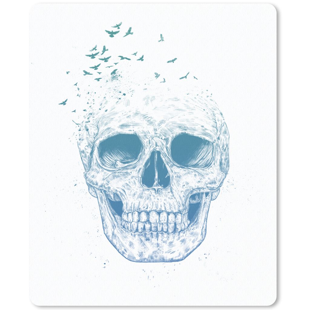 MuchoWow Mauspad Mousepad Totenkopf - Vogel - Blau - Weiß - Totenkopf 30x40 cm - Mousepads - Maus Mat - Pad - Mausunterlage - Mausmatten