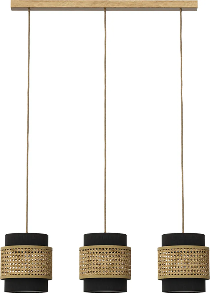 Suspension pour Table à Manger Vicco Morten Noir 3 Lampes 70x120cm