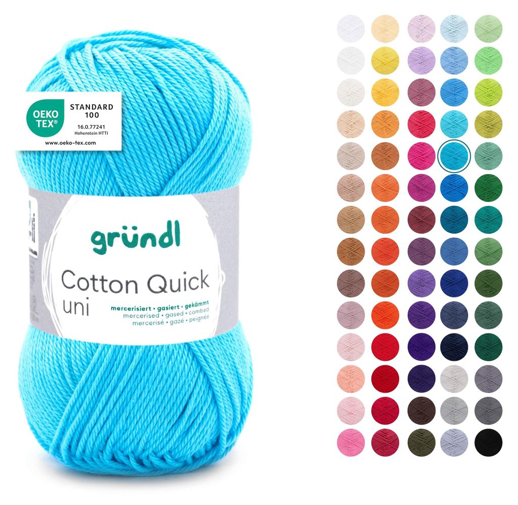 Gründl Coton quick uni,50g.100%coton,mercerisé,fil à Image du produit 