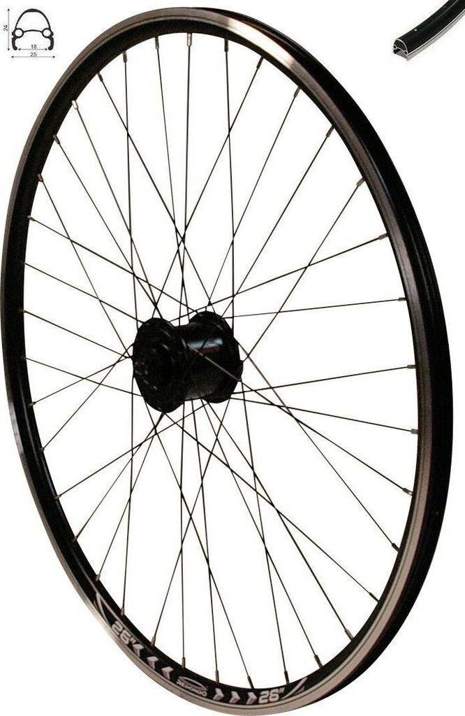 REDONDO 26 Zoll Vorderrad Felge Schwarz Shimano Nexus Produktbild