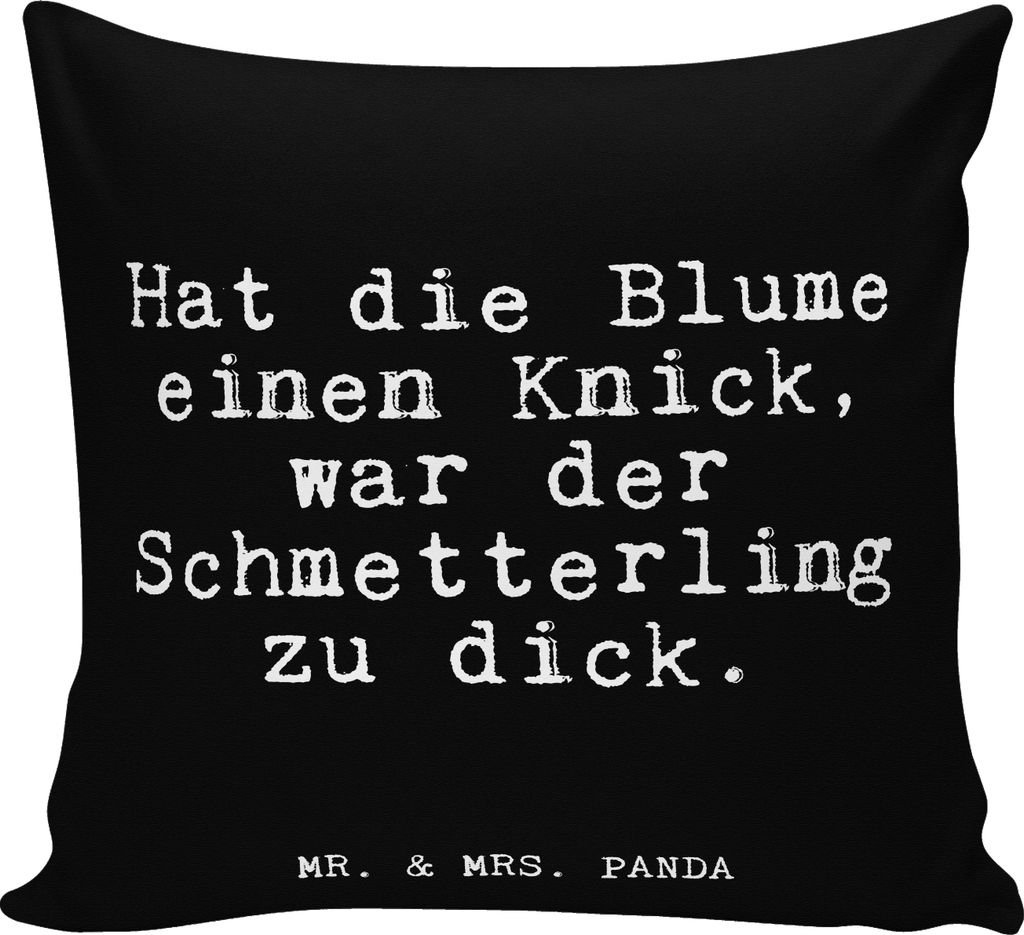 Mr. & Mrs. Panda Sofakissen 40x40 Hat die Blume einen... - Schwarz - Geschenk, Spruch, Sofa Kissen, zier, Glizer Sprüche Weisheiten Zitate Lustig ...