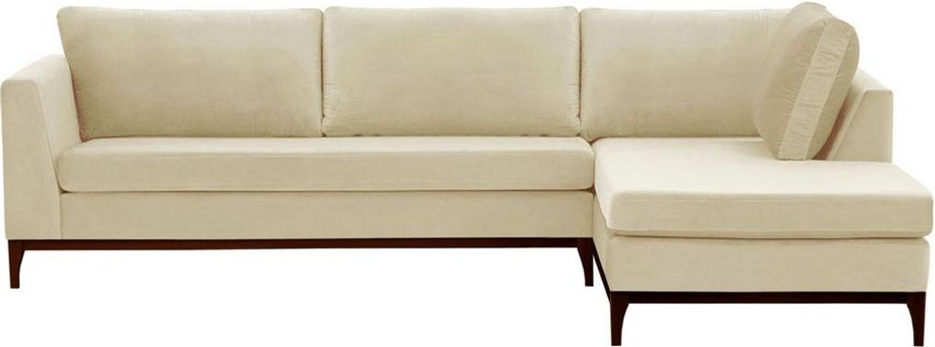 Rechtsseitiges Ecksofa Gosena Wood-Velluto 2-black