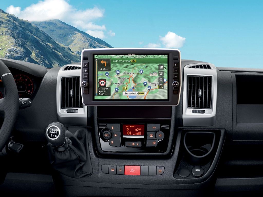 Alpine X903D-DU2 | Navgation Radio für Fiat Ducato 3, Peugeot Boxer 2 und Citoën Jumper 2 mit 9-Zoll-Touchscreen Schwenkbar