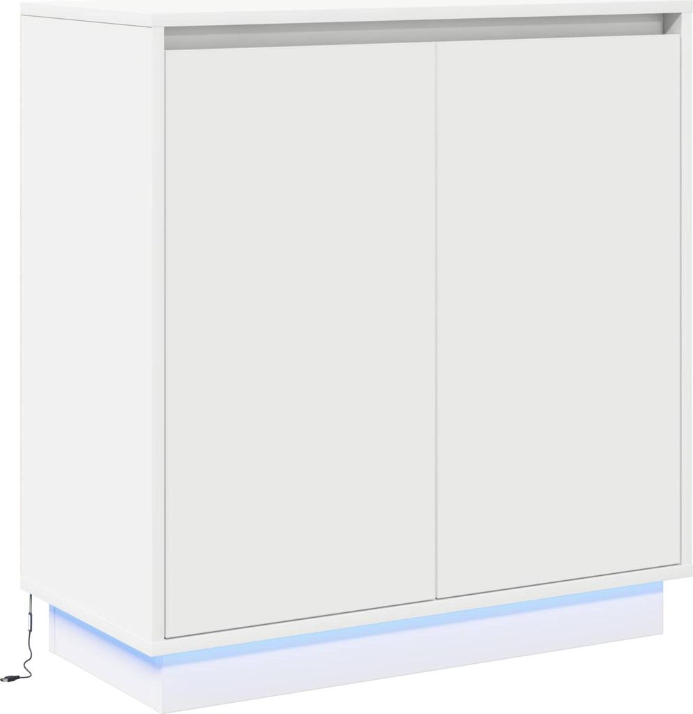 vidaXL Credenza a LED bianca 71 x 34,5 x 75 cm in materiale Immagine del prodotto 