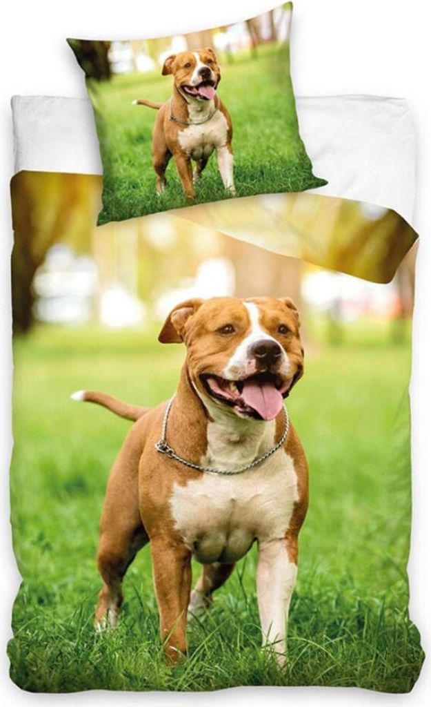 Baumwollbettwäsche 140x200 Amstaff Dog Produktbild 