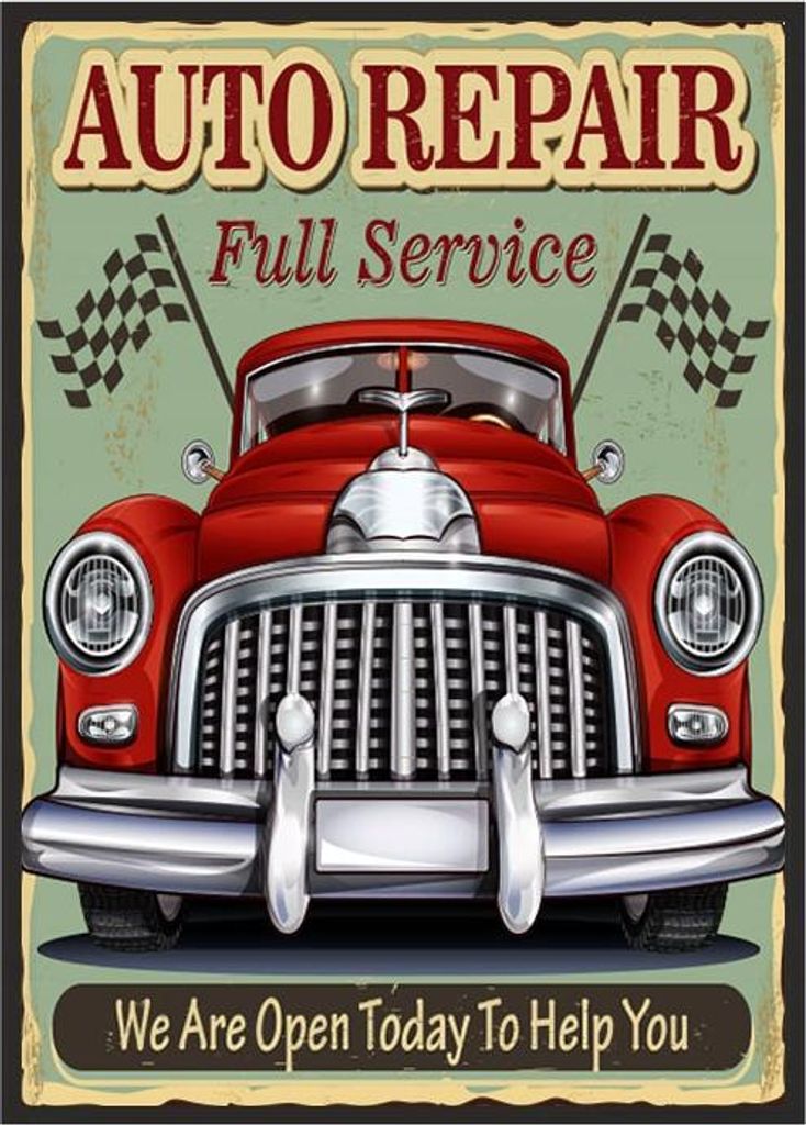 Bild Poster im Rahmen 53x73cm Garage Auto P1850