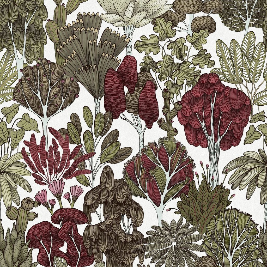 Profhome 377572-GU Natur Tapete Wald matt grün gelb weiß 5,33 m2