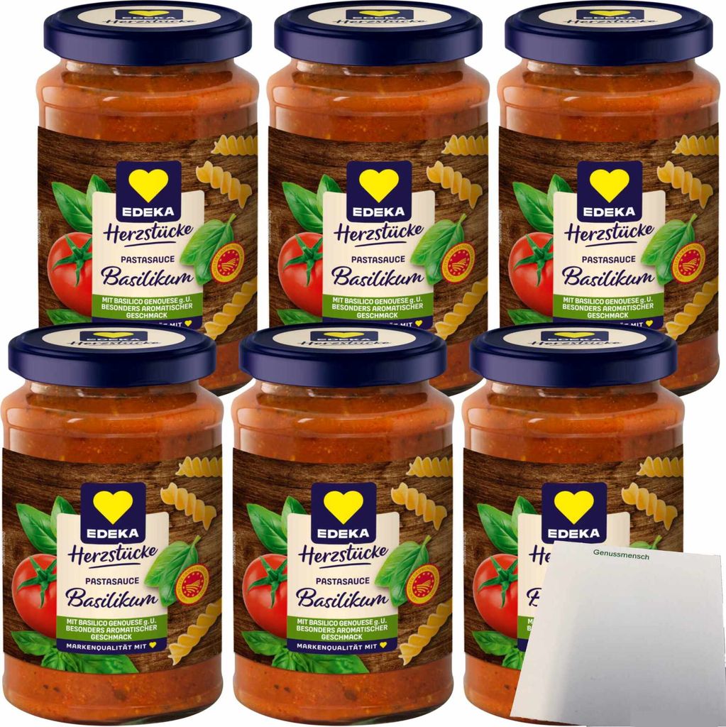 Edeka Tomatensauce Basilikum 6er Pack (6x350g Glas) + usy Produktbild 