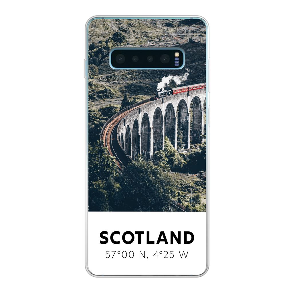 MuchoWow Handyhülle Schutzhülle Hülle für Samsung Galaxy S10 Lite Schottland - Zug - Sommer - Eisenbahn Silikon Softcase Handy Hülle - Schutz