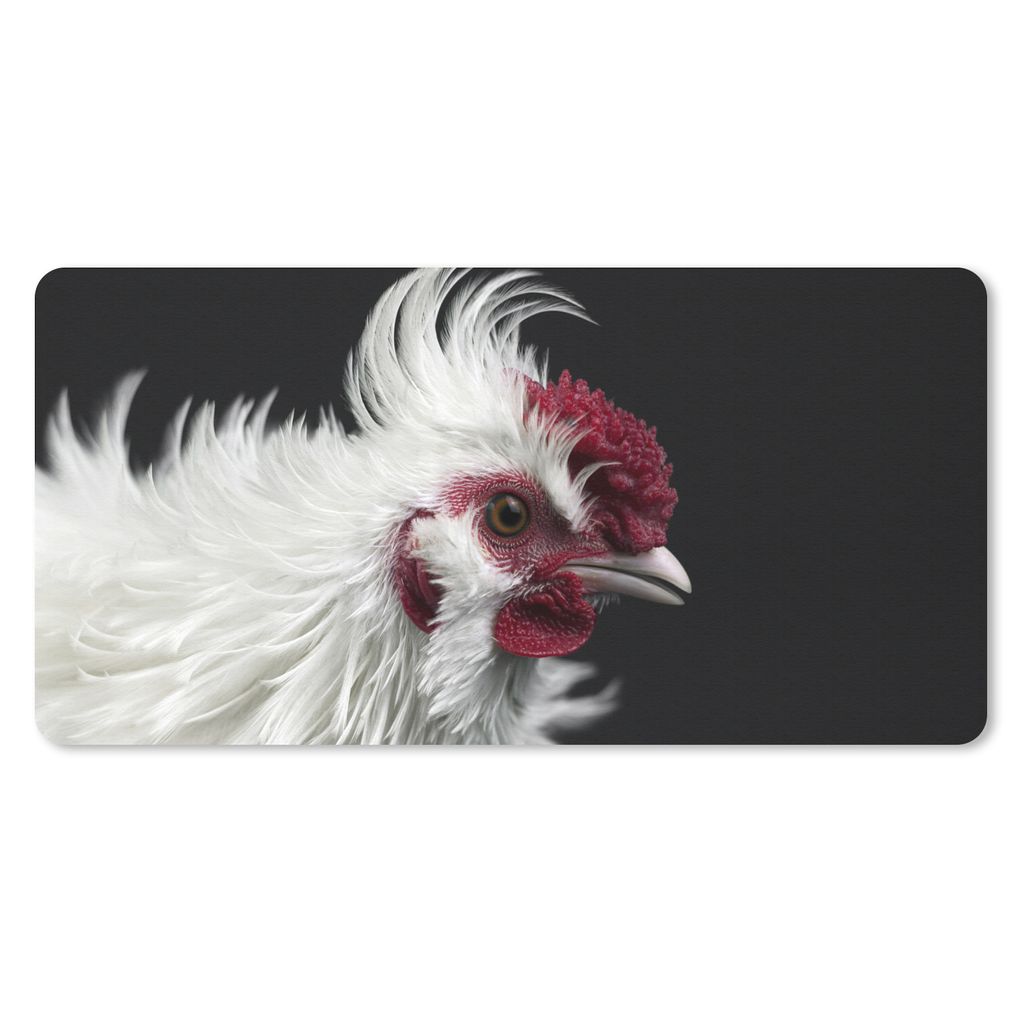 MuchoWow® Schreibtischunterlage Huhn - Vogel - Schwarz Produktbild 