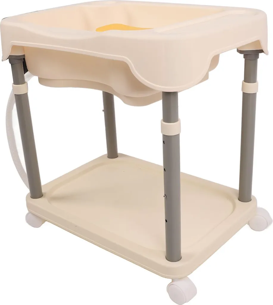 Bassin de lavage des cheveux réglable blanc crème pour soins à domicile