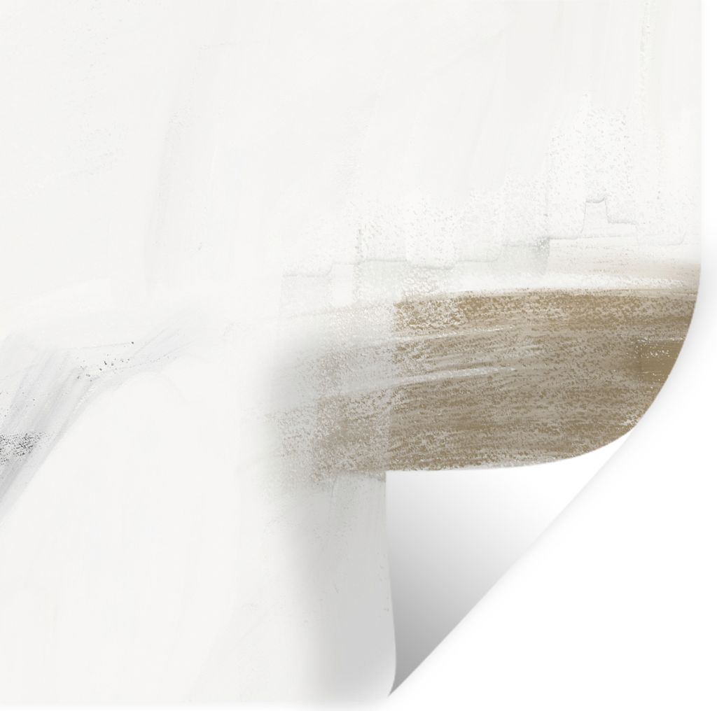 MuchoWow Wandtattoo Wandsticker Wandaufkleber Taupe - Weiß - Design - Abstrakt 100x100 cm Selbstklebend und Repositionierbar - Wierderverwendbar...