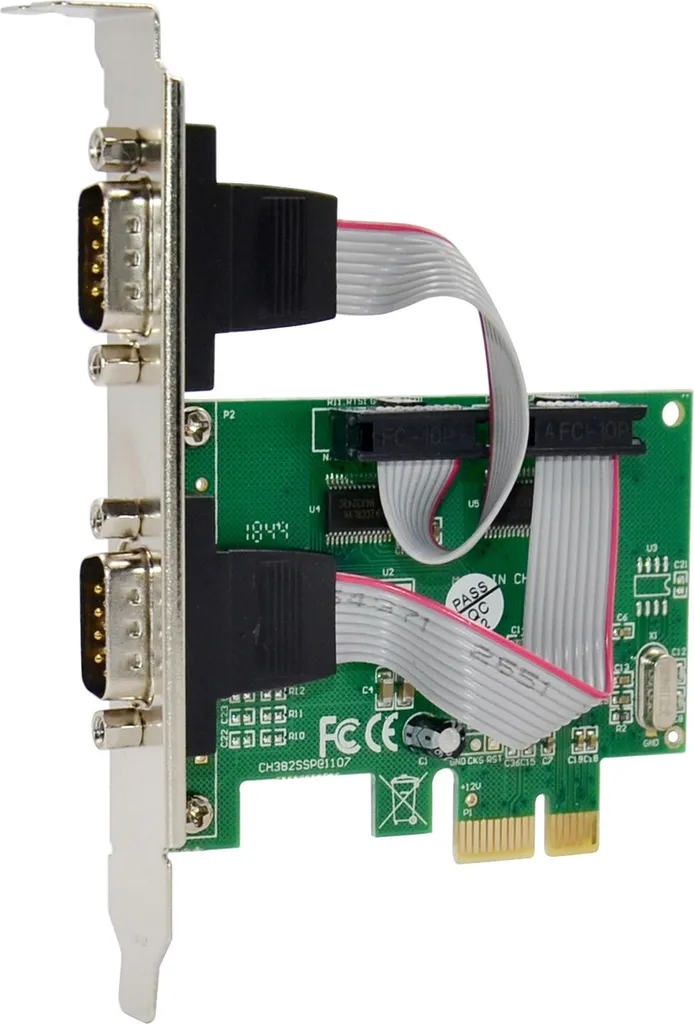 Carte InLine® PCIe 2 ports RS-232 avec connecteurs D-Sub 9 profil bas