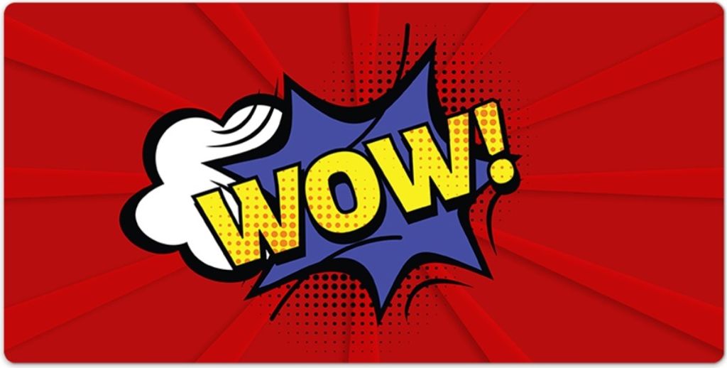 Mauspad - Schreibtischmatte - Tischunterlage - 90x45 cm - Wow! Comic