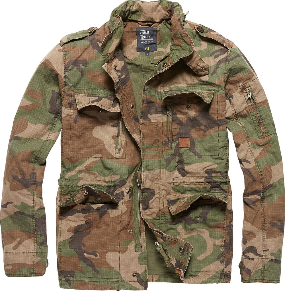Vintage Industries Jacke Cranford Jacket, Farbe:woodl.-camo, Größe:M