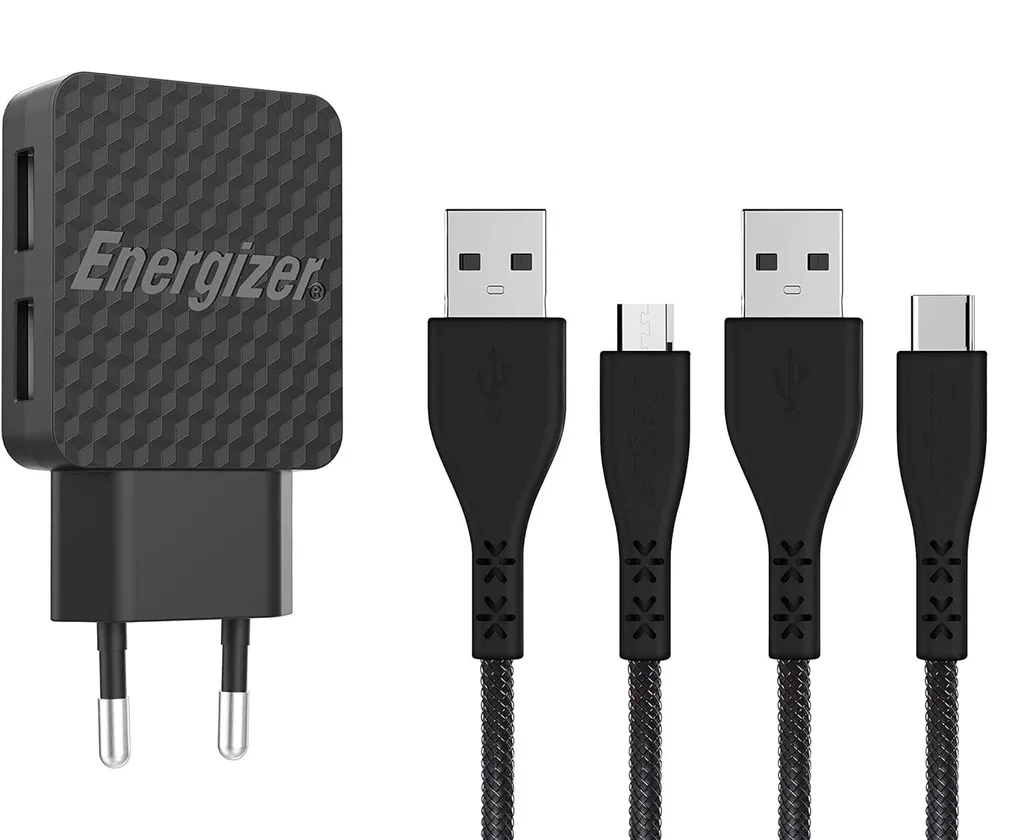 Chargeur Secteur Energizer HardCase Ultra Résistant + 2 Câbles Inclus - 16