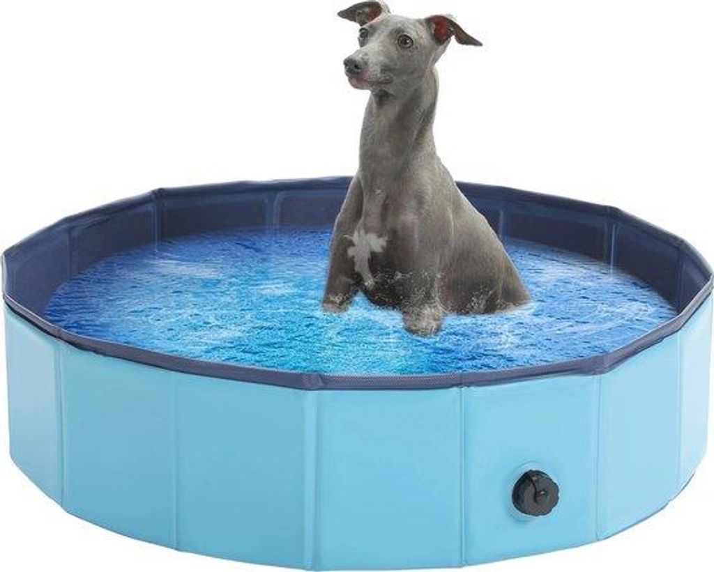 PVC-Hundebad für mittelgroße Hunde - Opvouwbaar - Blauw - Maat L - 120x30 cm