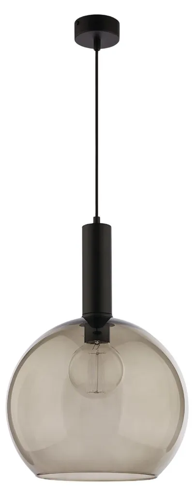 Suspension Verre Fumé Noir Jupiter - Éclairage Anti-Éblouissement E27