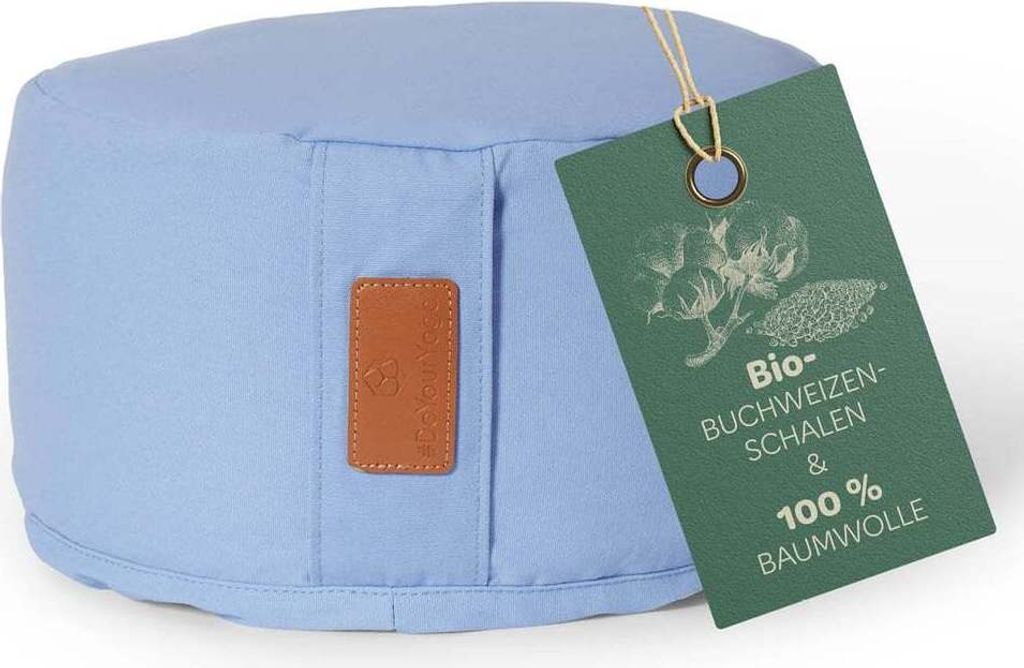 #DoYourYoga rundes Yogabolster Vishnu 30cmx15cm Waschbarer Bezug gefüllt mit -Buchweizenschalen Yoga Kissen Yin Yoga Meditation Entspannung Körper