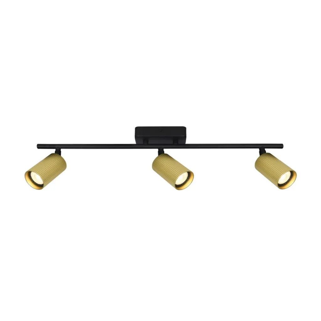 Lampada Soffitto Italux TRIS Ottone Nero 3 Faretti GU10 - Prezzo Offerta