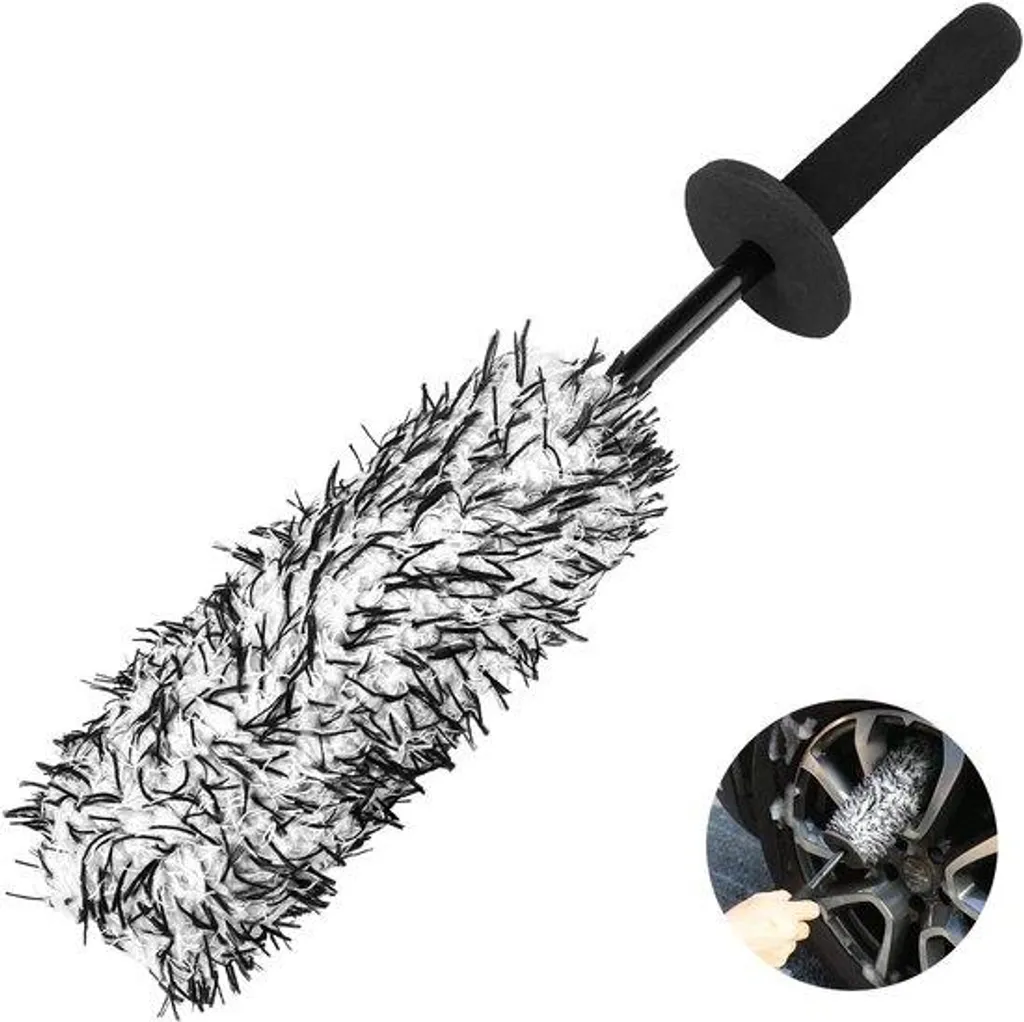 Brosse jantes anti-rayures 40 cm en microfibre pour lavage sans traces