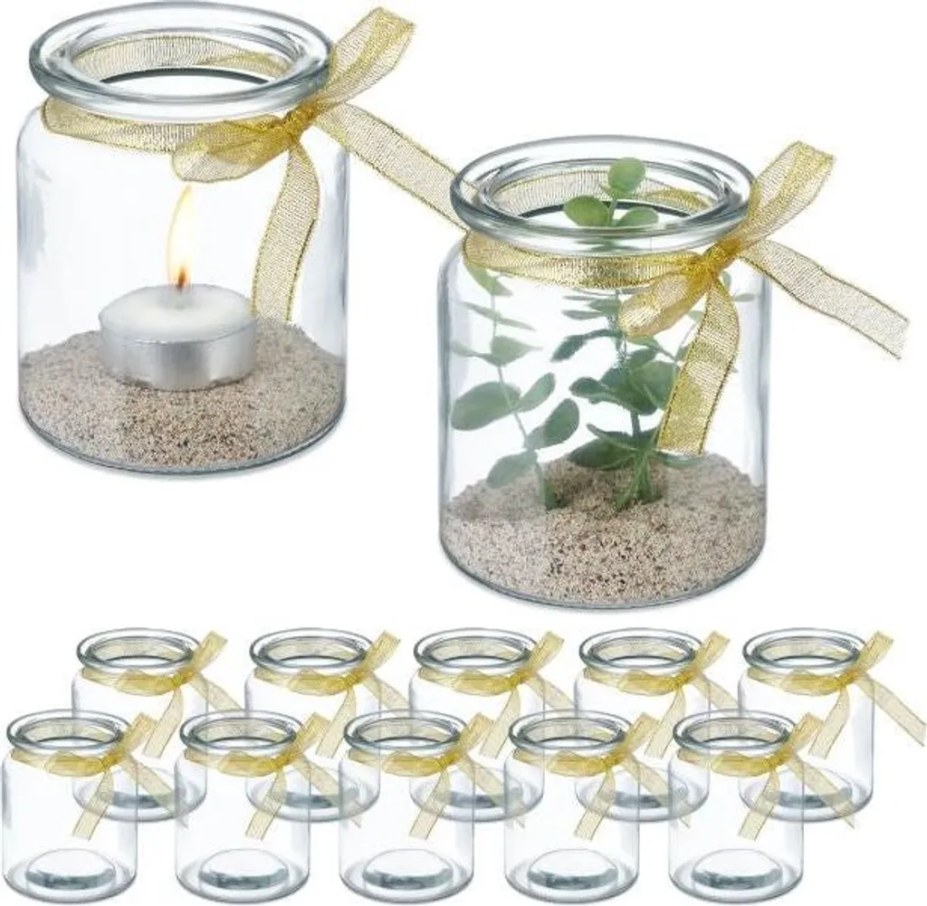 Photophores lanternes de jardin avec anse lot de 12 pièces pour extérieur
