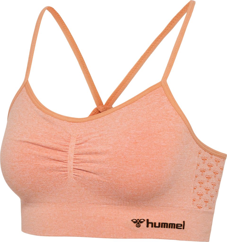hummel hmlCI SEAMLESS SCRUNCH SPORTS BRA - CANYON SUNSET MELANGE - S