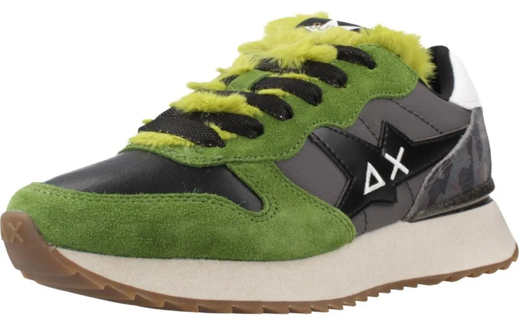 Chaussures de Sport Sun68 Stargirl Vertes et Motif Animalier Chic