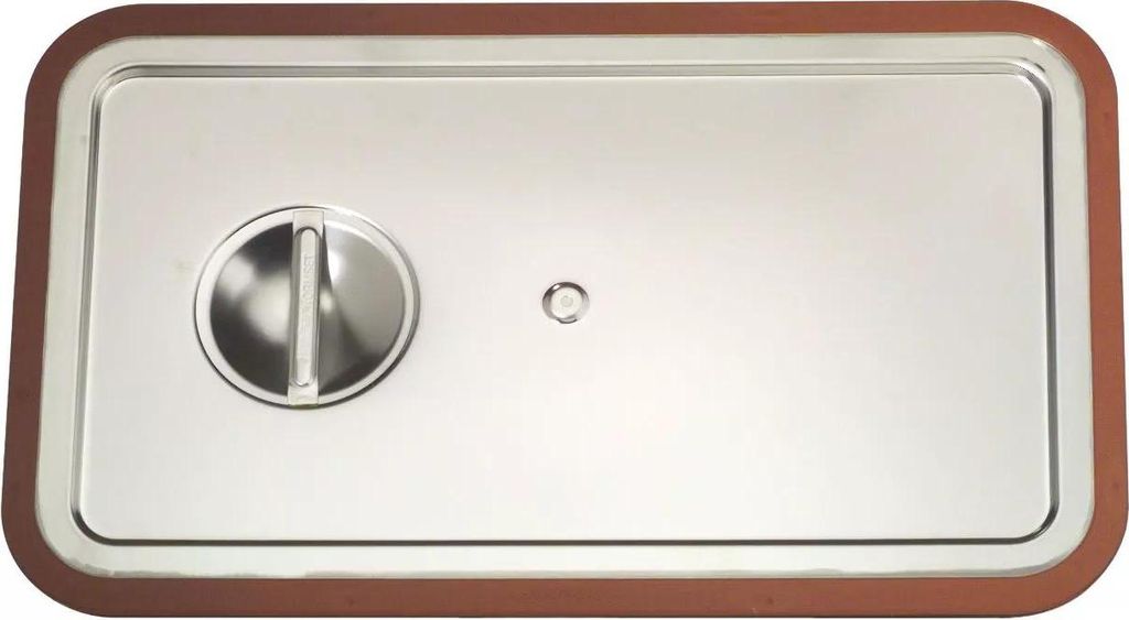 RIEBER GN-Steckdeckel 18/10 Edelstahl, mit Griffmulde und Griffsteg, GN: 1/1