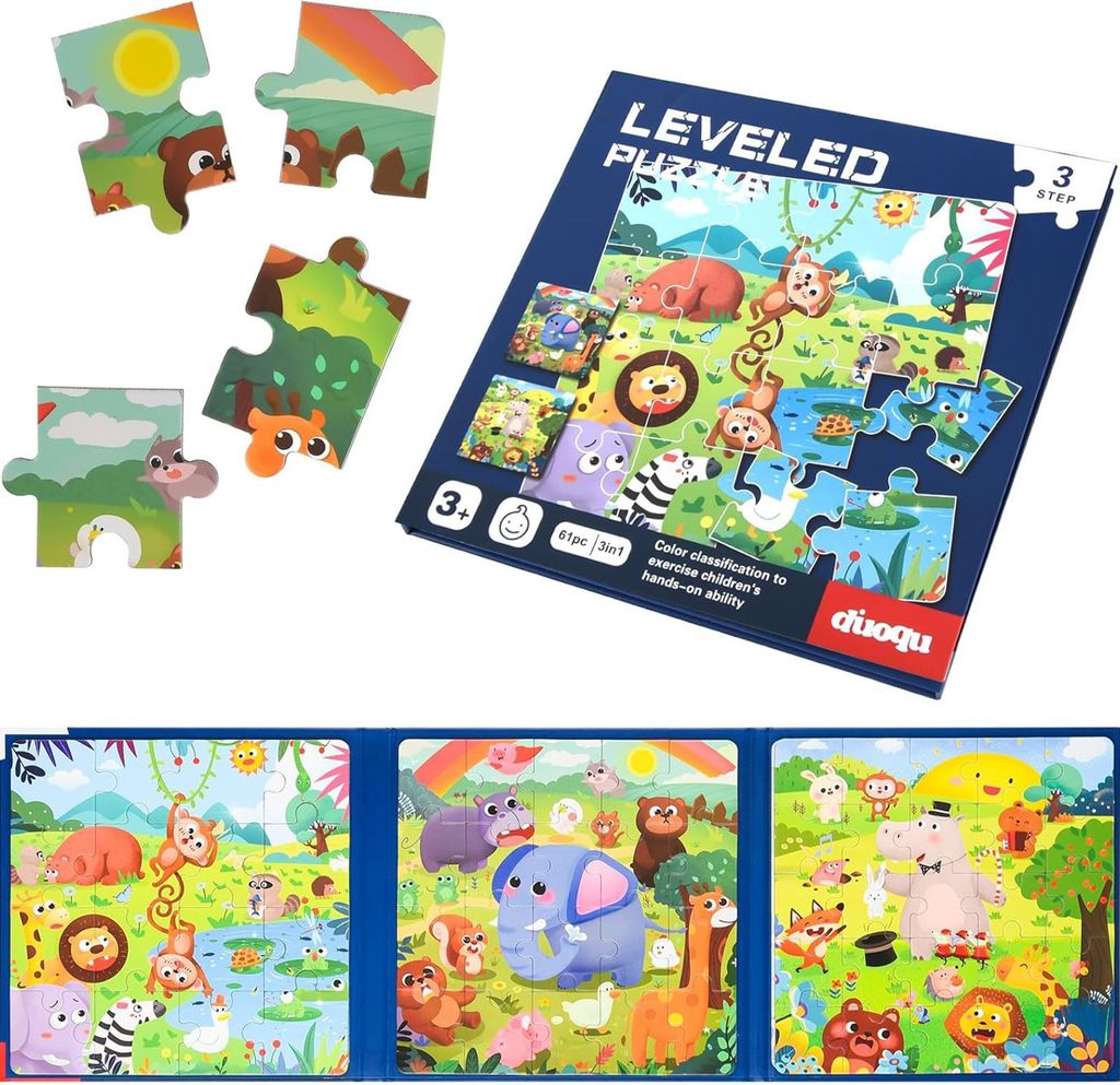 OKWISH Lernspielzeuge, Magnetisches Puzzlebuch Level 3, Waldparty Szenen, Puzzle-Spielzeug, Kreativ & Lernspaß für Kinder, Fördert Feinmotorik &...