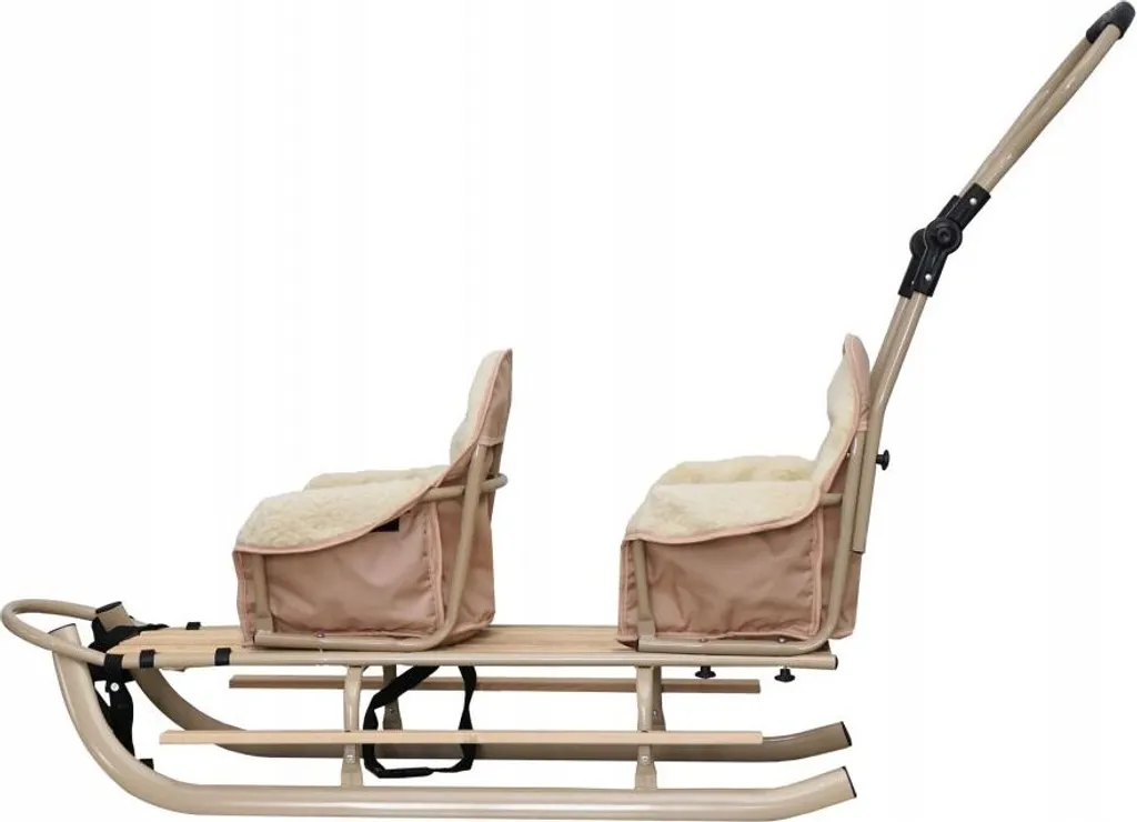 Luge double bois anti-froid avec chancelière pour enfants et jumeaux