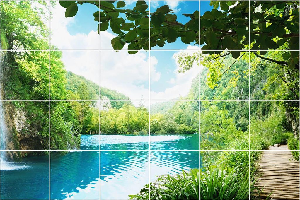Fliesenaufkleber 20x20 cm – 24 Stück – Selbstklebend – Wasserfest – Pflegeleicht – Hitzebeständig – Für Küche & Bad – Malerische ...