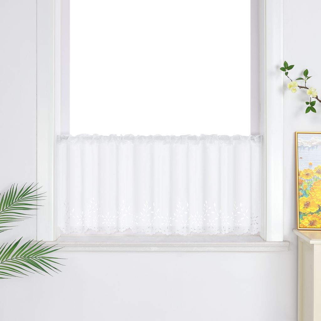 Joyswahl Scheibengardine »Christa« - 30x120cm Weiß Mit Lasercut